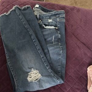 Women's Distressed Blue Jeans